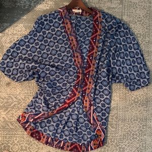 Kimono size medium red blue white